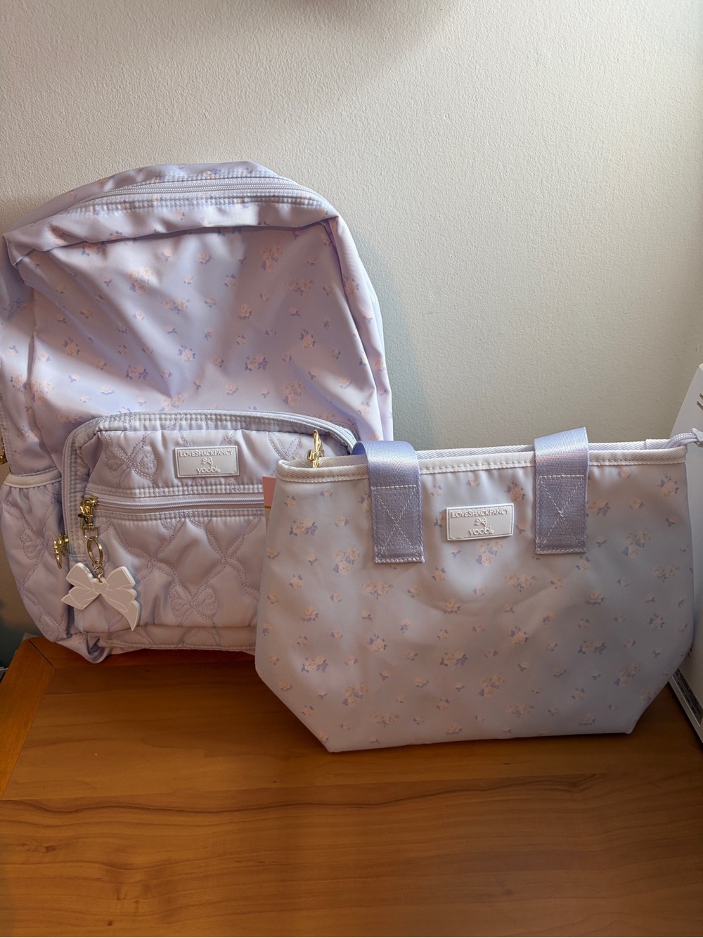 Love Shack Fancy Backpack With Matching Lunch Bag- Breezy Blue Set